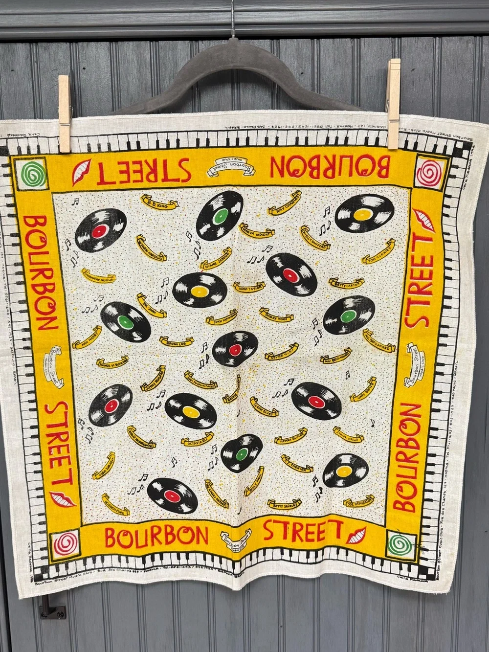 Vintage Bourbon Street New Orleans Printed Tea Towel Kitchen Towel Souvenir